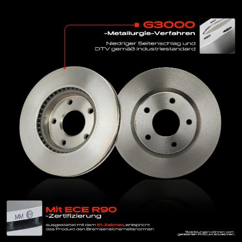 2x Bremsscheiben Vorderachse für Nissan Juke Pulsar Schrägheck 1.2L 1.5L 1.6L Bj ab 2010 Bild 2x Bremsscheiben Vorderachse für Nissan Juke Pulsar Schrägheck 1.2L 1.5L 1.6L Bj ab 2010