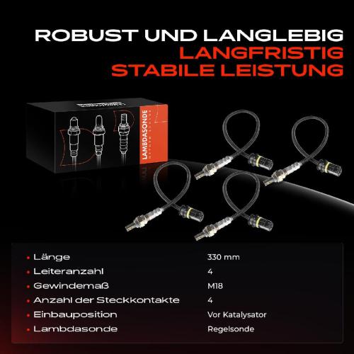 4x Lambdasonde Regelsonde Vor Katalysator für Mercedes-Benz E-Klasse W210 M-Klasse W163 1998-2005 Bild 4x Lambdasonde Regelsonde Vor Katalysator für Mercedes-Benz E-Klasse W210 M-Klasse W163 1998-2005