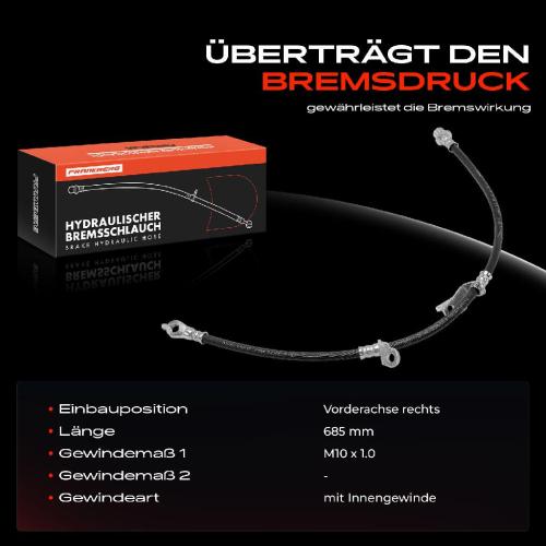 Frankberg 1x Bremsschlauch Bremsschläuche Vorderachse Rechts für Toyota Auris ADE15 E15 2012-2018 Bild Frankberg 1x Bremsschlauch Bremsschläuche Vorderachse Rechts für Toyota Auris ADE15 E15 2012-2018