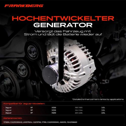 1x Lichtmaschine Generator für Jaguar XF X250 2.0L 2012-2015 Bild 1x Lichtmaschine Generator für Jaguar XF X250 2.0L 2012-2015