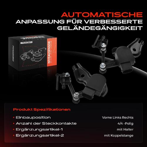 2x Höhensensor Niveauregulierung Vorne für VW Touareg 7L6 7L7 Audi Q7 4LB Bild 2x Höhensensor Niveauregulierung Vorne für VW Touareg 7L6 7L7 Audi Q7 4LB