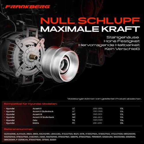 1x Generatorfreilauf Lichtmaschine für Hyundai Getz Matrix Accent 2 3 1.5L Bild 1x Generatorfreilauf Lichtmaschine für Hyundai Getz Matrix Accent 2 3 1.5L