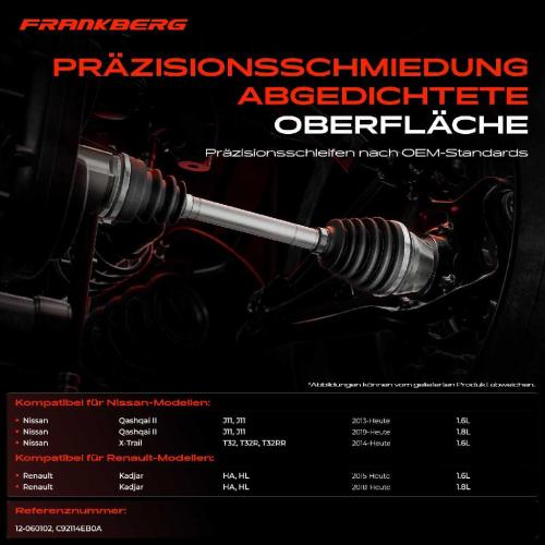1x Antriebswelle Gelenksatz Vorderachse für Nissan Qashqai II SUV X-Trail Renault Bild 1x Antriebswelle Gelenksatz Vorderachse für Nissan Qashqai II SUV X-Trail Renault
