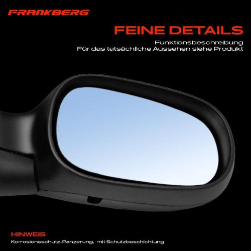 Frankberg 1x Außenspiegel Rechts für Renault Clio II BB CB SB0/1/2 1.6L 1.9L 2.0L 3.0L Bj ab 2001 Bild Frankberg 1x Außenspiegel Rechts für Renault Clio II BB CB SB0/1/2 1.6L 1.9L 2.0L 3.0L Bj ab 2001