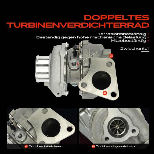 1x Abgasturbolader für Opel Astra H A04 Astra H Caravan Astra H GTC Astra H Kasten/Kombi L70 Bild 1x Abgasturbolader für Opel Astra H A04 Astra H Caravan Astra H GTC Astra H Kasten/Kombi L70