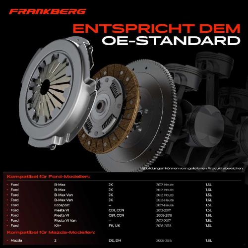 Frankberg 1x Kupplungssatz für Ford B-Max Van Ecosport Fiesta VI KA Tourneo Courier B460 MPV Transit Kasten/MPV Bild Frankberg 1x Kupplungssatz für Ford B-Max Van Ecosport Fiesta VI KA Tourneo Courier B460 MPV Transit Kasten/MPV