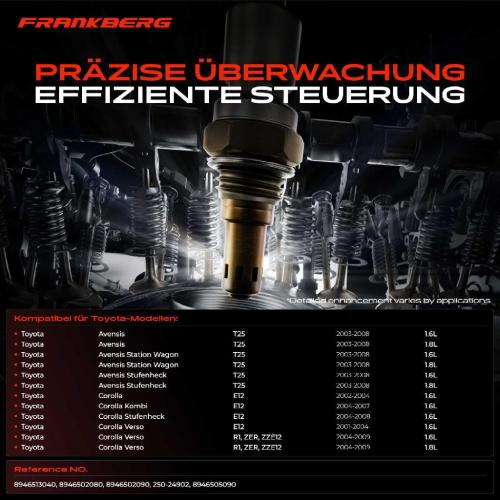 Frankberg 1x Lambdasonde Diagnosesonde Nach Katalysator für Toyota Avensis T25 Corolla E12 Verso Bild Frankberg 1x Lambdasonde Diagnosesonde Nach Katalysator für Toyota Avensis T25 Corolla E12 Verso