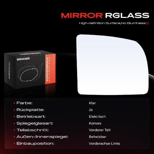 1x Spiegelglas Außenspiegel links für VW Crafter Pritsche/Fahrgestell SZ 2.0L Bj ab 2016 Bild 1x Spiegelglas Außenspiegel links für VW Crafter Pritsche/Fahrgestell SZ 2.0L Bj ab 2016