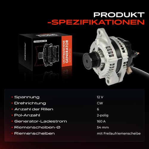 1x Lichtmaschine Generator für Jeep Cherokee KL 2.0L 2.2L Compass 1.6L 2.0L Bild 1x Lichtmaschine Generator für Jeep Cherokee KL 2.0L 2.2L Compass 1.6L 2.0L
