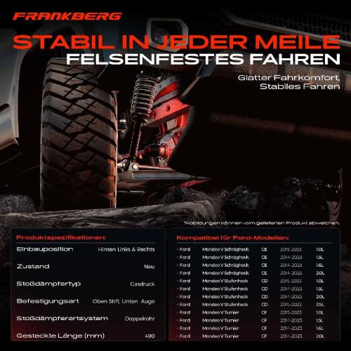 2x Stoßdämpfer Hinterachse für Ford Mondeo V CE CD Mondeo V Turnier CF Bj ab 2014 Bild 2x Stoßdämpfer Hinterachse für Ford Mondeo V CE CD Mondeo V Turnier CF Bj ab 2014