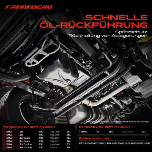 Frankberg 1x Ölwanne Motorölwanne für BMW 3er E90 E91 E92 25xi 28xi X1 E84 Bild Frankberg 1x Ölwanne Motorölwanne für BMW 3er E90 E91 E92 25xi 28xi X1 E84