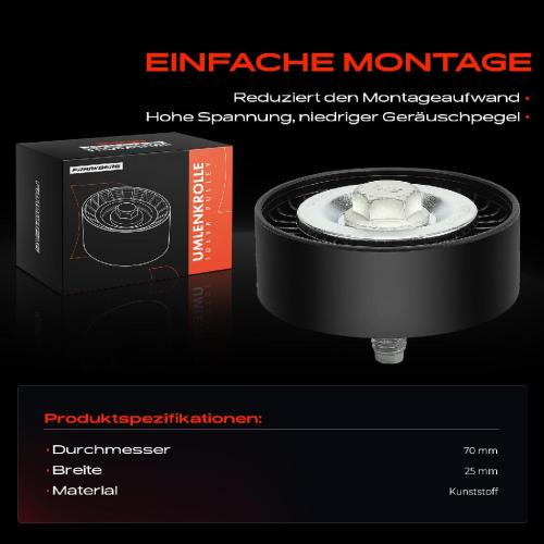 Frankberg 1x Umlenkrolle Führungsrolle für Chrysler Sebring Mitsubishi ASX Citroën Bild Frankberg 1x Umlenkrolle Führungsrolle für Chrysler Sebring Mitsubishi ASX Citroën