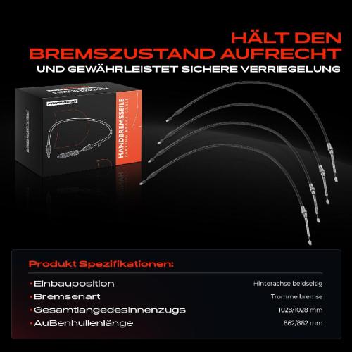 2x Seilzug Feststellbremse Hinterachse beidseitig für Smart Fortwo Cabrio Coupe 451 Bj ab 2007 Bild 2x Seilzug Feststellbremse Hinterachse beidseitig für Smart Fortwo Cabrio Coupe 451 Bj ab 2007