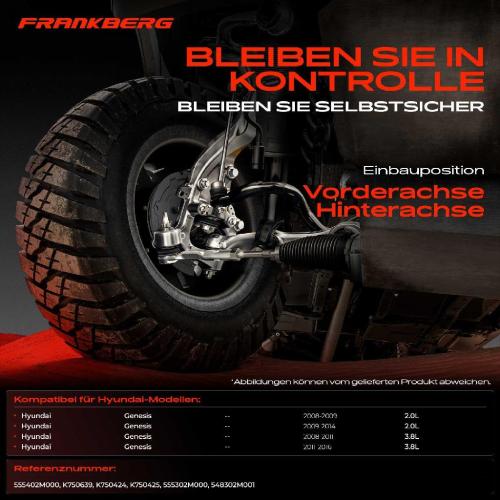 Frankberg 4x Koppelstange Hinterachse für Hyundai Genesis Coupe 2.0L 3.8L 2008-2016 Bild Frankberg 4x Koppelstange Hinterachse für Hyundai Genesis Coupe 2.0L 3.8L 2008-2016