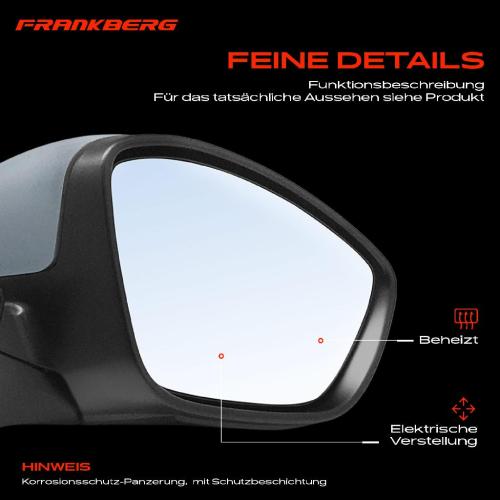 Frankberg 1x Außenspiegel Rechts für Peugeot 208 I CA CC 1.0L 1.2L 1.4L 1.6L 2012-2019 Bild Frankberg 1x Außenspiegel Rechts für Peugeot 208 I CA CC 1.0L 1.2L 1.4L 1.6L 2012-2019