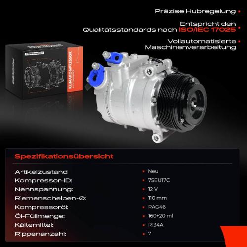 1x Klimakompressor für BMW 5er F10 F07 F11 F01 F02 F03 F04 X5 E70 X6 E71 E72 N57 Bild 1x Klimakompressor für BMW 5er F10 F07 F11 F01 F02 F03 F04 X5 E70 X6 E71 E72 N57