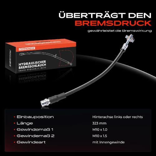 1x Bremsschlauch Bremsschläuche Hinterachse Links oder Rechts für Audi Q5 FYB FYG 2.0L Bj ab 2016 Bild 1x Bremsschlauch Bremsschläuche Hinterachse Links oder Rechts für Audi Q5 FYB FYG 2.0L Bj ab 2016