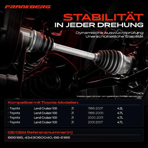 1x Antriebswelle Vorderachse für Toyota Land Cruiser 100 J1 4.2L 4.7L 1998-2007 Bild 1x Antriebswelle Vorderachse für Toyota Land Cruiser 100 J1 4.2L 4.7L 1998-2007