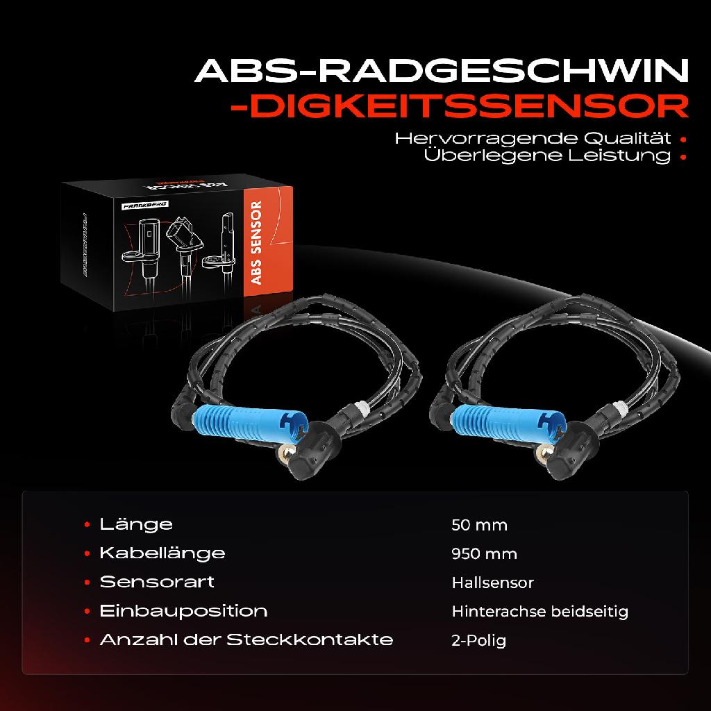 2x ABS Sensor Hinterachse beidseitig für BMW 3er E46 3er Cabriolet 3er Coupe 3er Touring 2.9L 3.0L 2000-2006