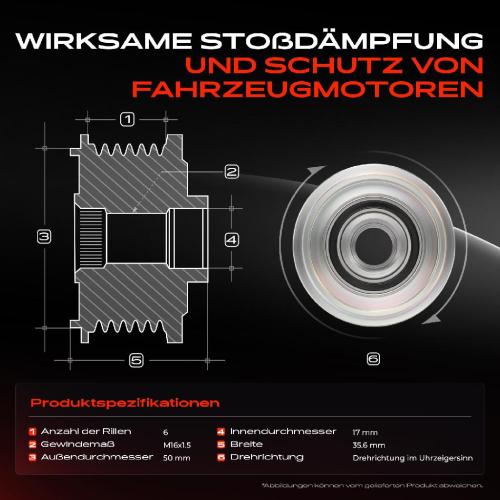 1x Generatorfreilauf Lichtmaschine für Mercedes-Benz W203 W204 S203 W211 S211 CL203 Bild 1x Generatorfreilauf Lichtmaschine für Mercedes-Benz W203 W204 S203 W211 S211 CL203