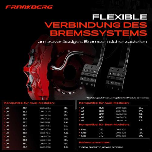 1x Bremsschlauch Bremsschläuche Vorderachse Links oder Rechts für Audi A4 8E2 B6 Avant 8ED 1.8L Bild 1x Bremsschlauch Bremsschläuche Vorderachse Links oder Rechts für Audi A4 8E2 B6 Avant 8ED 1.8L