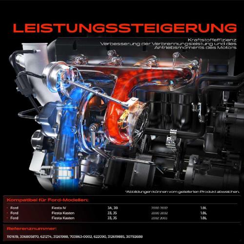 Frankberg 1x Turbolader Abgaskrümmer Einheit für Ford Fiesta IV JA JB Fiesta Kasten J3 J5 1.8L 2000-2003 Bild Frankberg 1x Turbolader Abgaskrümmer Einheit für Ford Fiesta IV JA JB Fiesta Kasten J3 J5 1.8L 2000-2003