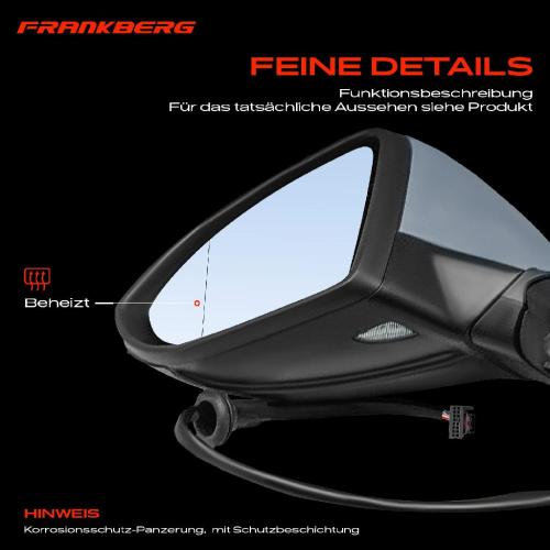 Frankberg 1x Außenspiegel Links für VW Golf Alltrack BA5 BV5 Golf VII 5G1 BE1 BE2 BQ1 2012-2021 Bild Frankberg 1x Außenspiegel Links für VW Golf Alltrack BA5 BV5 Golf VII 5G1 BE1 BE2 BQ1 2012-2021