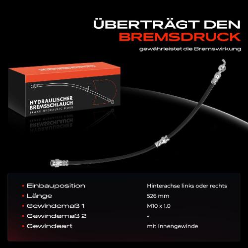 Frankberg 1x Bremsschlauch Bremsschläuche Hinterachse Links oder Rechts für Mazda 626 IV V GE GF GW 323 MX-6 Xedos 6 Bild Frankberg 1x Bremsschlauch Bremsschläuche Hinterachse Links oder Rechts für Mazda 626 IV V GE GF GW 323 MX-6 Xedos 6