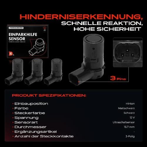 4x Parksensor PDC Sensor Hinten für Jaguar XF X250 X260 XJ X350 X358 XK Coupe Bild 4x Parksensor PDC Sensor Hinten für Jaguar XF X250 X260 XJ X350 X358 XK Coupe