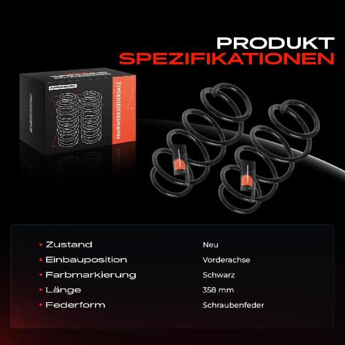 2x Fahrwerksfeder Vorderachse für Saab 9-3 D75 D79 E79 YS3F YS3F E50 2002-2015 Bild 2x Fahrwerksfeder Vorderachse für Saab 9-3 D75 D79 E79 YS3F YS3F E50 2002-2015