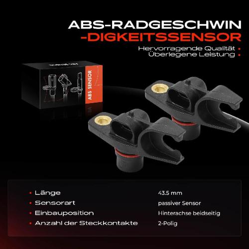 2x ABS Sensor Hinterachse beidseitig für Chevrolet Camaro Convertible Pontiac Firebird Cabriolet 1992-2002 Bild 2x ABS Sensor Hinterachse beidseitig für Chevrolet Camaro Convertible Pontiac Firebird Cabriolet 1992-2002