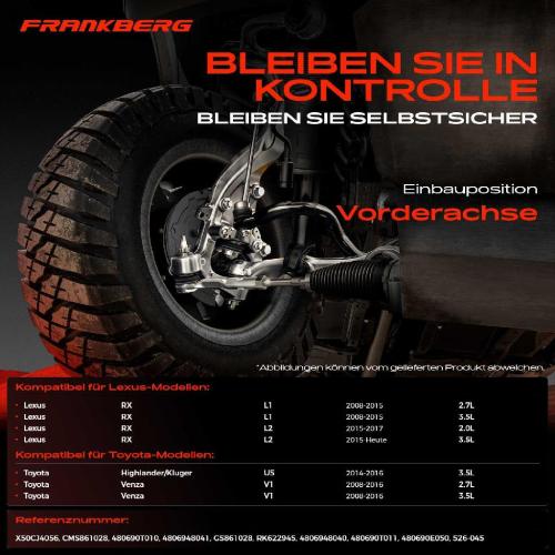 1x Querlenker Vorderachse für Lexus RX Toyota Highlander/Kluger Venza 2.7L 3.5L 2.0L Bj ab 2008 Bild 1x Querlenker Vorderachse für Lexus RX Toyota Highlander/Kluger Venza 2.7L 3.5L 2.0L Bj ab 2008
