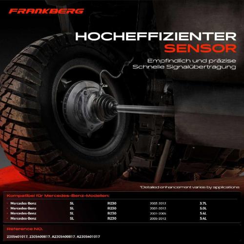 1x ABS Sensor Hinterachse beidseitig für Mercedes-Benz SL R230 3.7L 5.0L 5.4L 2001-2012 Bild 1x ABS Sensor Hinterachse beidseitig für Mercedes-Benz SL R230 3.7L 5.0L 5.4L 2001-2012