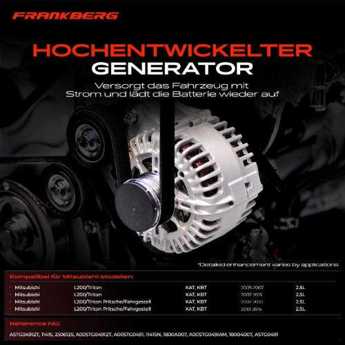 1x Lichtmaschine Generator für Mitsubishi L200/Triton 2.5 DI-D 4WD 2005-2015 Bild 1x Lichtmaschine Generator für Mitsubishi L200/Triton 2.5 DI-D 4WD 2005-2015
