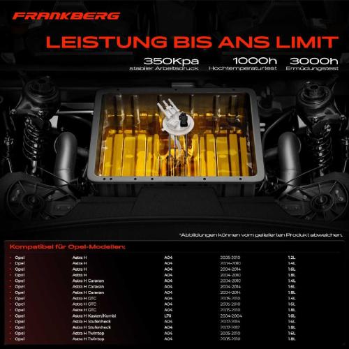 Frankberg 1x Kraftstoffpumpe für Opel Astra H Caravan GTC Kasten/Kombi Stufenheck Twintop 1.2L 1.4L 1.6L 1.8L 2004-2014 Bild Frankberg 1x Kraftstoffpumpe für Opel Astra H Caravan GTC Kasten/Kombi Stufenheck Twintop 1.2L 1.4L 1.6L 1.8L 2004-2014