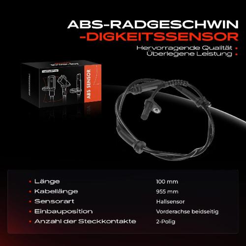 Frankberg 1x ABS Sensor Vorderachse beidseitig für BMW X3 F25 X4 F26 2.0L 1.6L 3.0L 2010-2018 Bild Frankberg 1x ABS Sensor Vorderachse beidseitig für BMW X3 F25 X4 F26 2.0L 1.6L 3.0L 2010-2018