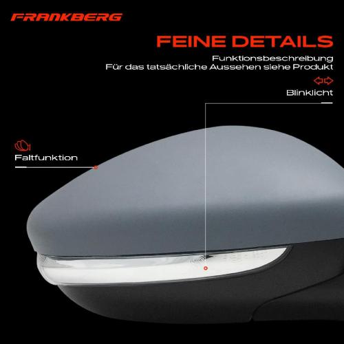 Frankberg 1x Außenspiegel Rechts für Peugeot 208 I CA CC 1.0L 1.2L 1.4L 1.6L 2012-2015 Bild Frankberg 1x Außenspiegel Rechts für Peugeot 208 I CA CC 1.0L 1.2L 1.4L 1.6L 2012-2015