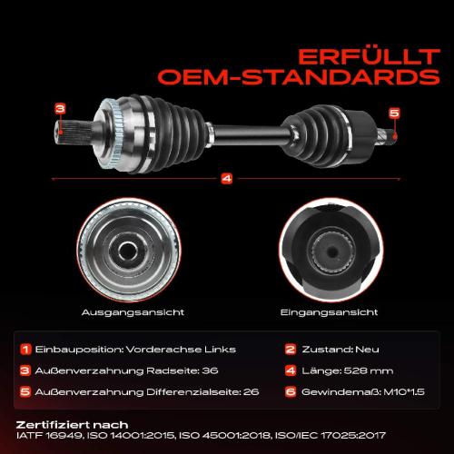 Frankberg 1x Antriebswelle Vorderachse Links für Volvo C70 I S70 874 P80 1999-2005 Bild Frankberg 1x Antriebswelle Vorderachse Links für Volvo C70 I S70 874 P80 1999-2005