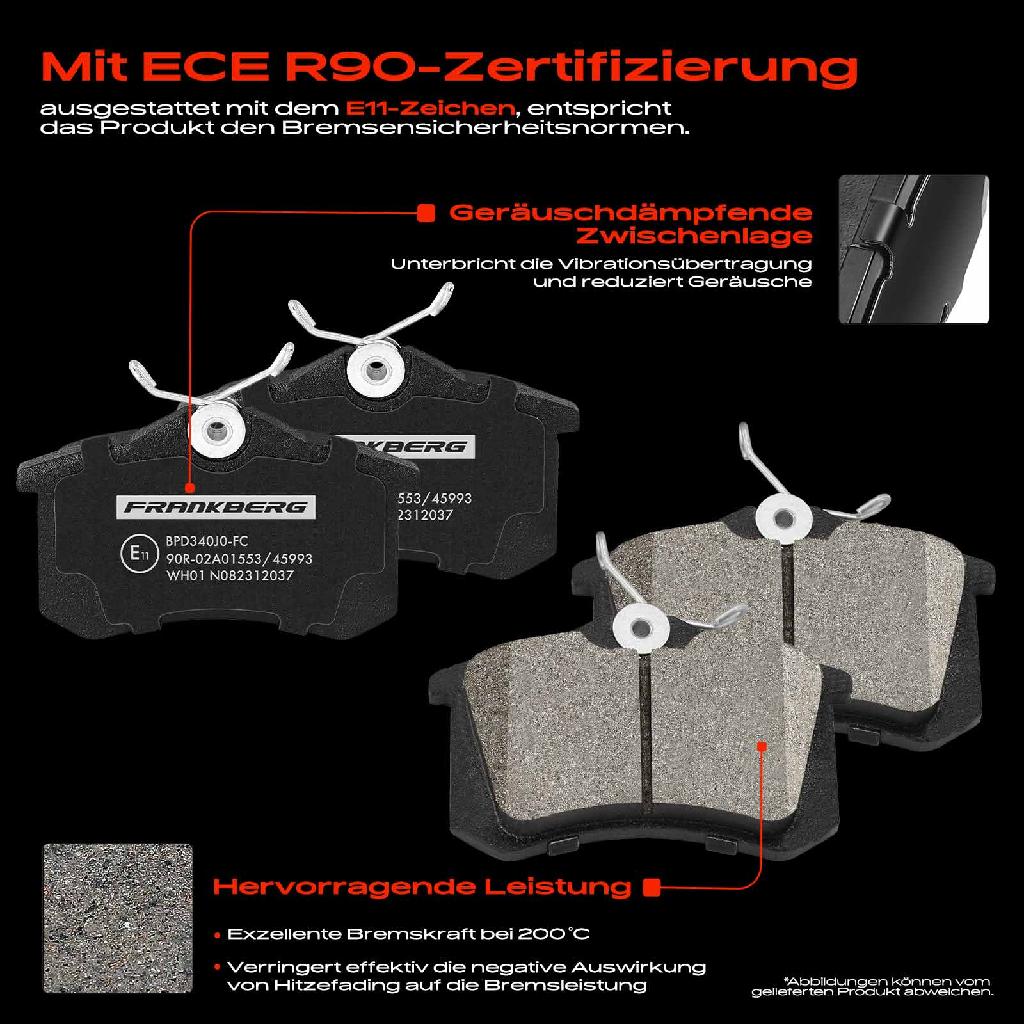 4x Bremsbeläge Hinterachse für VW Corrado Golf Variant IV Jetta Passat Polo Classic Scirocco Vento