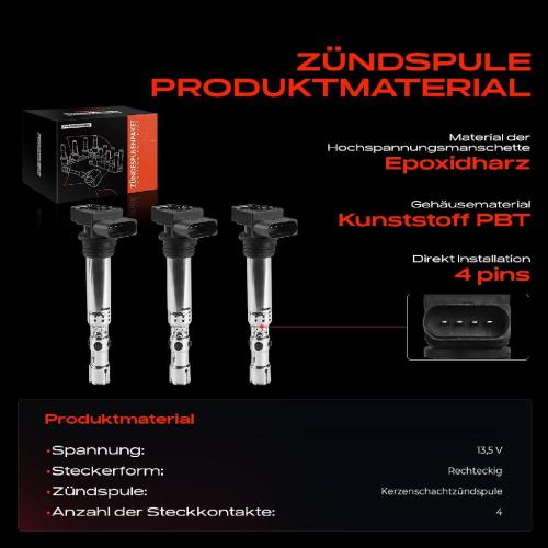 Frankberg 3x Zündmodul Zündspule für VW Fox Schrägheck Polo Seat Ibiza III Skoda Fabia I Combi Praktik Stufenheck II Bild Frankberg 3x Zündmodul Zündspule für VW Fox Schrägheck Polo Seat Ibiza III Skoda Fabia I Combi Praktik Stufenheck II