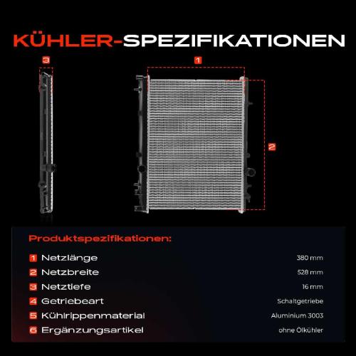 1x Kühler Wasserkühler Motorkühler für Peugeot 206 CC SW 1.6 HDi 110 Bild 1x Kühler Wasserkühler Motorkühler für Peugeot 206 CC SW 1.6 HDi 110