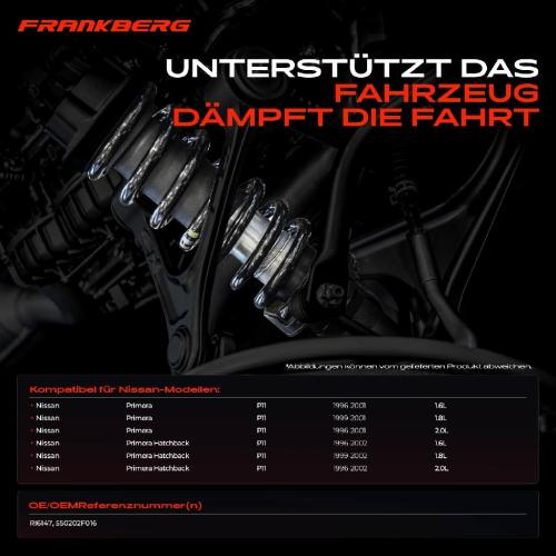 Frankberg 2x Fahrwerksfeder Hinterachse für Nissan Primera P11 Hatchback 1996-2002 Bild Frankberg 2x Fahrwerksfeder Hinterachse für Nissan Primera P11 Hatchback 1996-2002