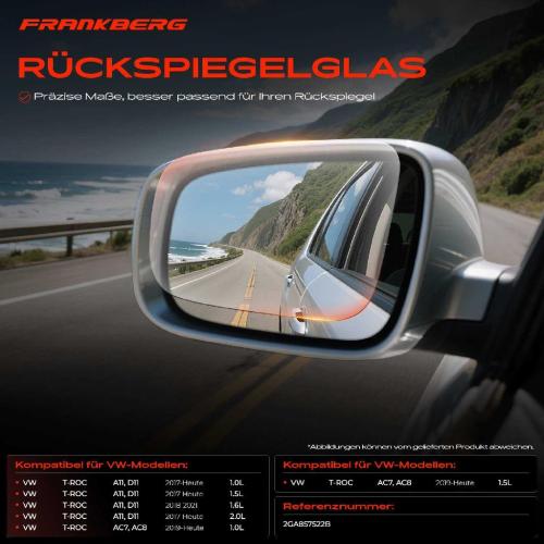 1x Spiegelglas Außenspiegel rechts für VW T-ROC Cabriolet AC7 AC8 A11 D11 Bj ab 2017 Bild 1x Spiegelglas Außenspiegel rechts für VW T-ROC Cabriolet AC7 AC8 A11 D11 Bj ab 2017