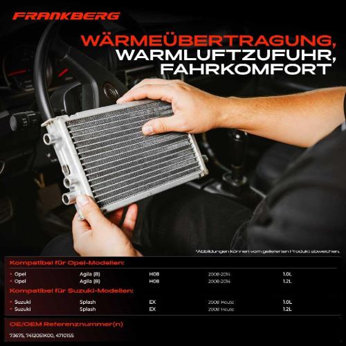 1x Wärmetauscher Innenraumheizung für Opel Agila (B) B H08 Suzuki Splash EX 1.0L-1.3L Bild 1x Wärmetauscher Innenraumheizung für Opel Agila (B) B H08 Suzuki Splash EX 1.0L-1.3L