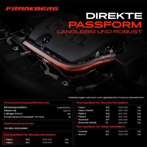 Frankberg 1x Kühlerschlauch Turboschlauch für VW Polo Seat Cordoba Ibiza III Skoda Fabia I Praktik I Bild Frankberg 1x Kühlerschlauch Turboschlauch für VW Polo Seat Cordoba Ibiza III Skoda Fabia I Praktik I