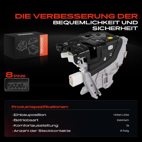1x Türschloss Hinten Links für Audi A1 Sportback A4 Allroad Avant A5 Q5 1.0L 1.2L 1.4L Bj ab 2014 Bild 1x Türschloss Hinten Links für Audi A1 Sportback A4 Allroad Avant A5 Q5 1.0L 1.2L 1.4L Bj ab 2014