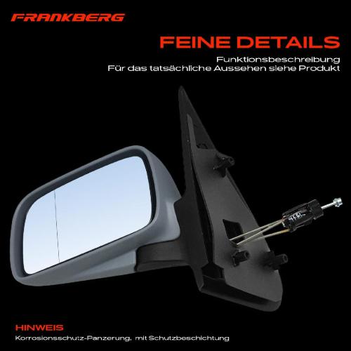 Frankberg 1x Außenspiegel Links für VW Polo 6V2 6V5 1.4L 1.6L 1.7L 1.8L 1.9L 1995-2001 Bild Frankberg 1x Außenspiegel Links für VW Polo 6V2 6V5 1.4L 1.6L 1.7L 1.8L 1.9L 1995-2001
