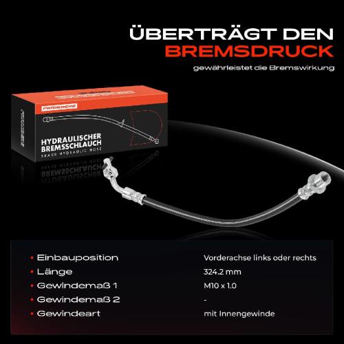 1x Bremsschlauch Bremsschläuche Vorderachse Links oder Rechts für Toyota Land Cruiser 80 J8 Lexus LX Bild 1x Bremsschlauch Bremsschläuche Vorderachse Links oder Rechts für Toyota Land Cruiser 80 J8 Lexus LX