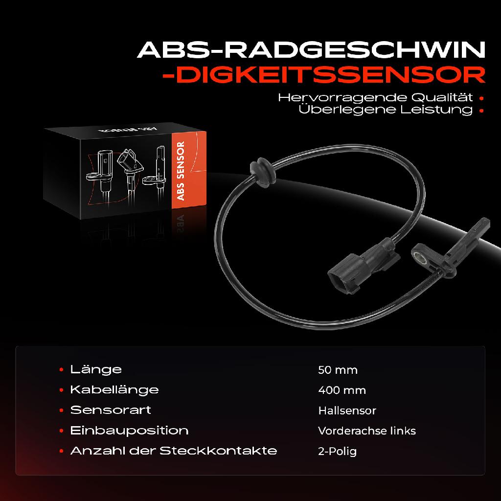 1x ABS Sensor Vorderachse links für Ford Tourneo Custom V362 Bus Transit Kasten V363 1.0L 2.0L Bj ab 2015