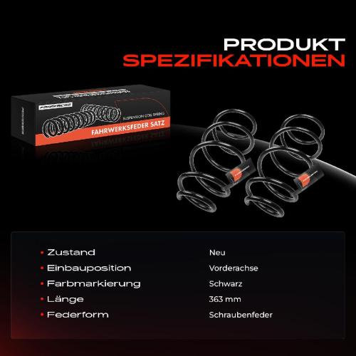 2x Fahrwerksfeder Vorderachse für BMW 1er E81 E87 E82 3er E90 E93 E92 E91 2004-2013 Bild 2x Fahrwerksfeder Vorderachse für BMW 1er E81 E87 E82 3er E90 E93 E92 E91 2004-2013